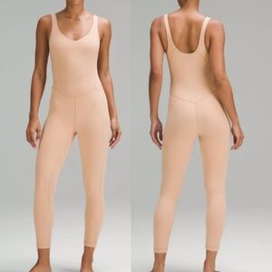 EUC Lululemon Align Bodysuit/jumpsuit/onesie/romper 25" in Contour (nude beige)